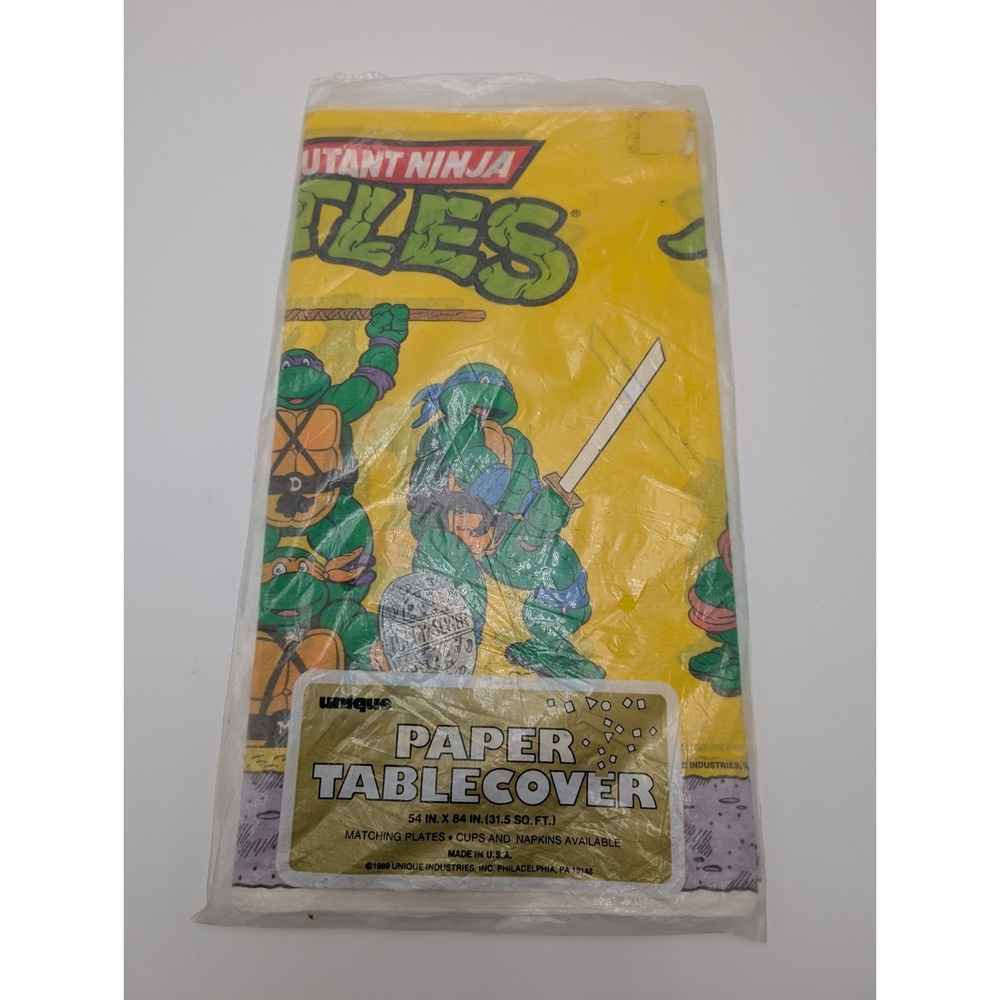 Vintage Teenage Mutant Ninja Turtle Paper Table Cloth Sealed TMNT